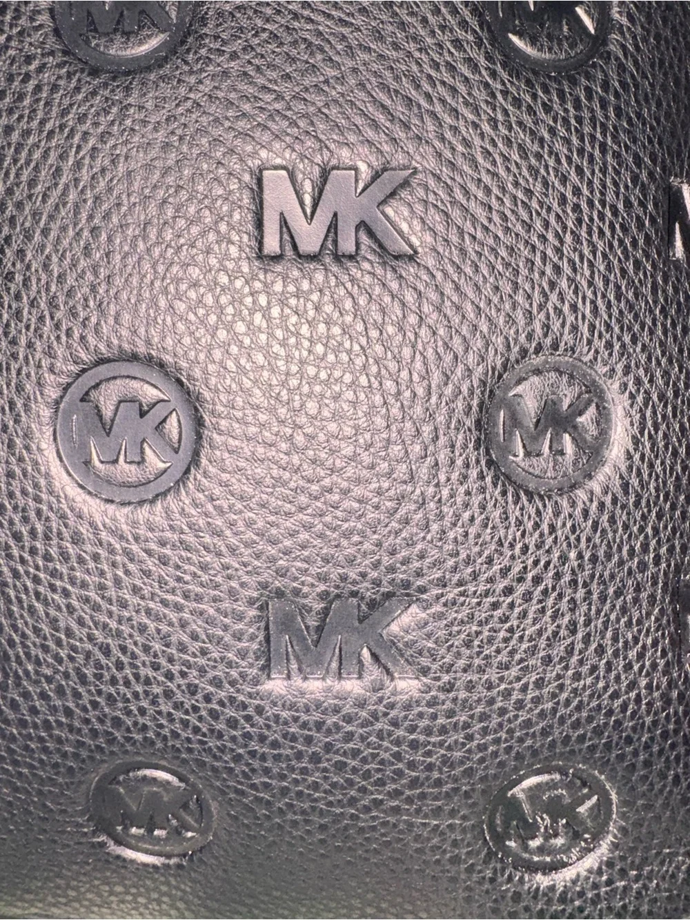Michael Kors Black Embossed MK Messenger Bag